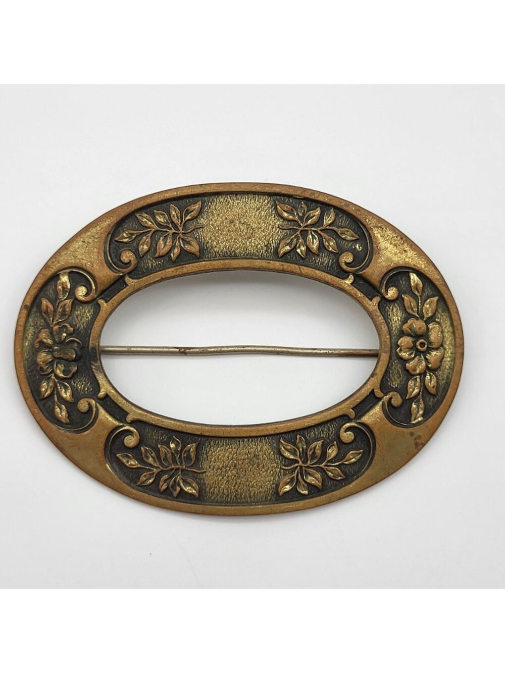 Antique Victorian Sash Pin Brooch Flower Floral C Clasp Estate Jewelry